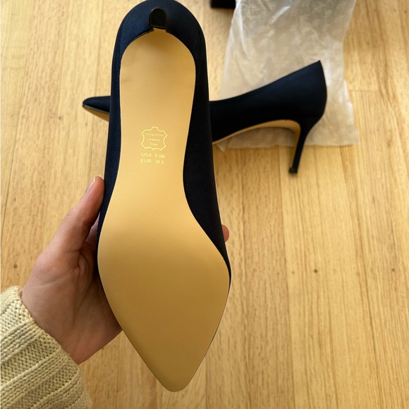 Nina Nina60 pointed toe navy satin pump - Picture 4 of 6